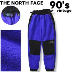 90s ヴィンテージ 旧タグ 日本製 ノースフェイス THE NORTH FACE デナリ パンツ フリース x ナイロン 切替 ロゴ プリント L パープル x ブラック アウトドア ウェア タウンユース レジャー メンズ
