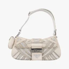 クリスチャンディオールChristian Diorコロンバスラインストーン ホワイト スエード 00-MA-0073