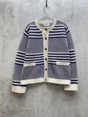 simplicite シンプリシテェ カーディガン 白ｘ紺  ◇■レディース