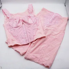 chiari様専用　美品 エステツイン ヴェール ビジュー ガードル 58・ビスチェ B65 ピンク セット ER6-01-26