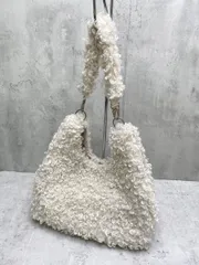 MUSUBORE ムスボレ プードルファー ショルダー トート バッグ sizeF/オフホワイト ■■レディース