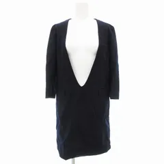 バッカ BACCA ワンピース ひざ丈 7分袖 38 紺 ネイビー /MQ