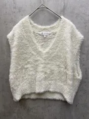 美品 Rope Picnic ロペピクニック ショートフェザーニットベスト ノースリーブ ニット セーター size38/オフホワイト ◆■レディース