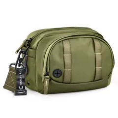【特価商品】グリーン 通勤/通学/散策/ビジネス 満員電車対策 薄型 斜め掛け コンパクト 5L 3WAY対応 スリム 軽量ナイロン メンズショルダーバッグ inspira] [travel