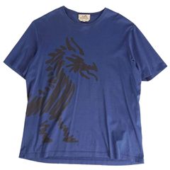 エルメスHERMES ボーダー柄 Hロゴ刺繍ポケット付きTシャツ Mサイズ 美