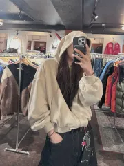 ZARA ザラ スウェード クロップド フード ジップアップ ジャケット M