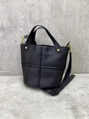 新品訳あり■NiiNa ニーナ NiiNa-15-28 高品質牛革 2way 大容量 クロスデザイン バケットバッグ sizeF/ブラック ■■◎レディース