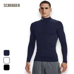 アンダーアーマー UA コールドギア アーマー コンプレッション モックネック 長袖 メンズ トレーニング 冬用 インナー 1366072 Midnight Navy / White（410） SM