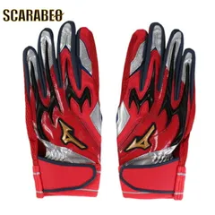 ズノプロ 野球用 バッティング手袋 シリコンパワーアークDI 1EJEA52962 miz24ss レッド×シルバー×ネイビー