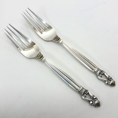 ジョージジェンセン　エコーンSterlingサービングフォーク2本　袋付195g Georg Jensen ジョージジェンセン ACORN エコーン ディナーフォーク 2