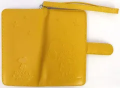 【中古】携帯ジャケット・カバー マスタード 本牛革スマホケース 「PEANUTS(SNOOPY)」