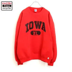 90s USA製 vintage RUSSELL IOWA カレッジ スウェット トレーナー メンズ 表記XLサイズ