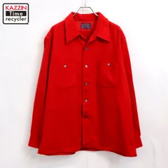 70s vintage PENDLETON オープンカラー ウール 長袖シャツ メンズ 表記XLサイズ