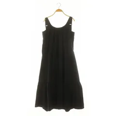 カーサフライン CASA FLINE ギャザープリーツワンピース ロング丈 マキシ丈 ノースリーブ コットン F 紺 ネイビー /YQ ■OS