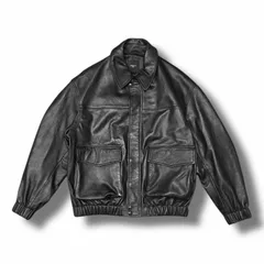 参考上代63800円 EDIFICE A2 SHORT LEATHER BLOUSON ショートレザーブルゾン エディフィス 25-011-300-1000-3-8 ブラック L （8043M）のサムネイル