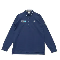 中古 メンズ ルコックスポルティフ le coq sportif 長袖ポロシャツ M 紺 ネイビー ボタンダウン