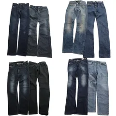 古着卸 まとめ売り ディーゼル DIESEL デニム パンツ 8枚セット (メンズ 30 /29 /28 ) ブラック ボタンフライ アメカジ 中古 古着 ND4917