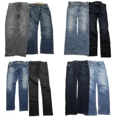 古着卸 まとめ売り ディーゼル DIESEL デニム パンツ 8枚セット (メンズ 32 /31 /30 ) ブラック インディゴブルー Y2K 中古 ND4912