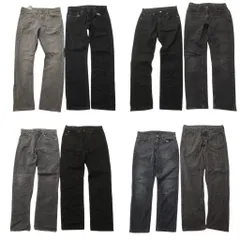 古着卸 まとめ売り リーバイス 品番MIX ブラックデニム パンツ 8枚セット (メンズ 31 /30 ) 514 562 541 516 グレー 中古 古着 ND4925