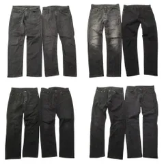 古着卸 まとめ売り リーバイス 品番MIX ブラックデニム パンツ 8枚セット (メンズ 33 /32 ) 541 502 514 516 フェード 中古 古着 ND4923