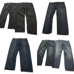 古着卸 まとめ売り リーバイス 569 デニム パンツ 6枚セット (メンズ 44 /42 /40 ) ブラック インディゴブルー 中古 古着 ND4955