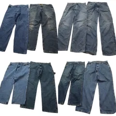 古着卸 まとめ売り ペインターデニム パンツ 8枚セット (メンズ 40 /38 /36 ) リーバイス ラングラー ラルフローレン 中古 古着 ND4952