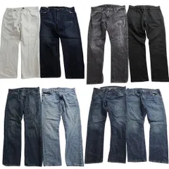 古着卸 まとめ売り ラルフローレン デニム パンツ 8枚セット (メンズ 46 /42 /40 /38 ) ブラック ホワイト インディゴブルー 中古 ND4965