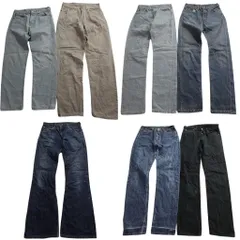 古着卸 まとめ売り ユーロ リーバイス デニム パンツ 7枚セット (メンズ 31 /32 ) 501 516 ブラック ブーツカット 中古 古着 ND5039