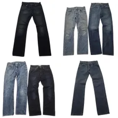 古着卸 まとめ売り リーバイス 501 デニム パンツ 6枚セット (メンズ 30 /31 ) ヒゲ インディゴブルー フェード アメカジ 中古 古着 ND4993