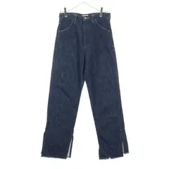 美品 Wrangler ラングラー 裾スリット カットオフ デニムパンツ S インディゴ レディース 古着