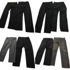 古着卸 まとめ売り Wrangler ラングラー ブラックデニム パンツ 8枚セット (メンズ 33 /32 ) ヒゲ グレー アメカジ 中古 古着 ND5013