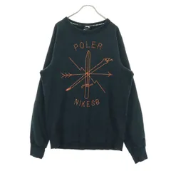 NIKE SB ナイキエスビー 裏起毛 フロントプリント 長袖 トレーナー M ブラック メンズ 古着