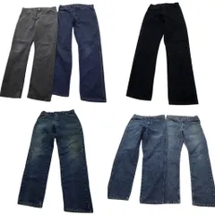 古着卸 まとめ売り ディッキーズ Dickies デニム パンツ 6枚セット (メンズ 36 /34 /32 /30 ) ブラック インディゴブルー 中古 古着 ND5003