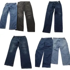 古着卸 まとめ売り ディッキーズ Dickies デニム パンツ 6枚セット (メンズ 36 ) ブラック インディゴブルー 中古 古着 ND5002