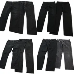 古着卸 まとめ売り Lee リー ブラックデニム パンツ 8枚セット (メンズ 36 /38 ) グレー ストレート 中古 古着 ND5042