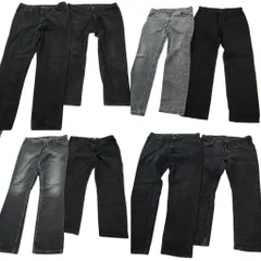 古着卸 まとめ売り Lee リー ブラックデニム パンツ 8枚セット (メンズ 38 /40 /42 ) フェード ストレート 中古 古着 ND5041
