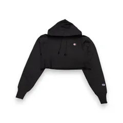 00s champion フーディ reverse weave リバースウィーブ カットオフ リメイク 短丈 ギャル Y2K  チェーンステッチ ストリートファッション スケーター opium 古着 vintage