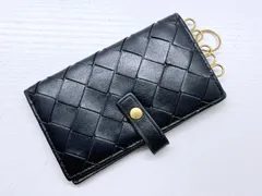 Bottega Veneta　ボッテガヴェネタ　イントレチャート　カードケース付き　キーケース　593025　黒　レザー　RFID