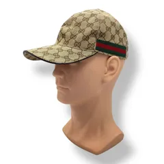 新品同様 GUCCI グッチ キャップ メンズ GGキャンバス ブラウン サイズL 1BO