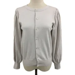 ロペピクニック ROPE Picnic カーディガン ニット ラウンドネック 2WAY 無地 長袖 38 グレー