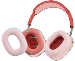 SOULWIT イヤーパッド カバー ケース for AirPods Max 用 汗対策シリコンイヤーカバー 簡単クリーニング 保護ケース 音質劣化なし 防塵 ジムでのエクササイズに快適フィット (ピンク-1ペア)