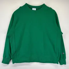 古着 チャンピオン Champion スウェット 大きいサイズ リバースウィーブ 目無し クルーネック トレーナー 2XL  グリーン メンズ