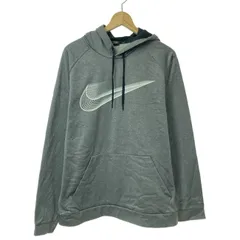 NIKE　パーカー　プルオーバー　トップス　裏起毛　裏地フリース　プリント　ブランドロゴ　スウッシュ　オーバーサイズ　スポーツウェア　古着