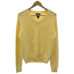 LANDS' END　セーター　90s vintage　90年代　OLD　長袖　ニット　トップス　Vネック　無地　ミドルゲージ　USA製　古着