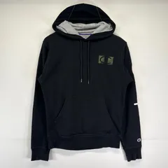 古着 チャンピオン Champion パーカー プルオーバー 袖プリント ロゴプリント トレーナー フーディー S  ブラック メンズ