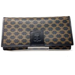 美品】CELINE セリーヌ 長財布 マカダム柄 トリオンフ ブラック 黒