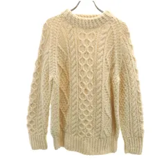 Blarney Woollen Mills ブラーニーウーレンミルズ 90s アイルランド製 オールド 長袖 フィッシャーマン セーター アイボリー ニット レディース 古着