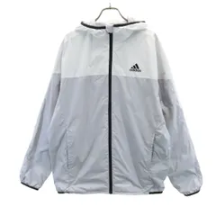 adidas アディダス ウインドブレーカー XL グレー ジャケット 裏トリコット メンズ 古着