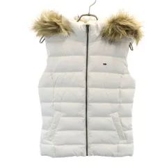 TOMMY HILFIGER DENIM トミーヒルフィガー デニム ダウンベスト S ホワイト レディース 古着