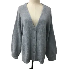 アルシーヴ archives カーディガン ニット Vネック 無地 オーバーサイズ 長袖 M 水色 ライトブルー